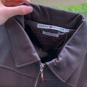 vintage leather tommy hilfiger jacket